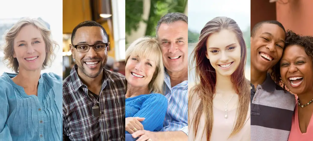Stock photo of people smiling